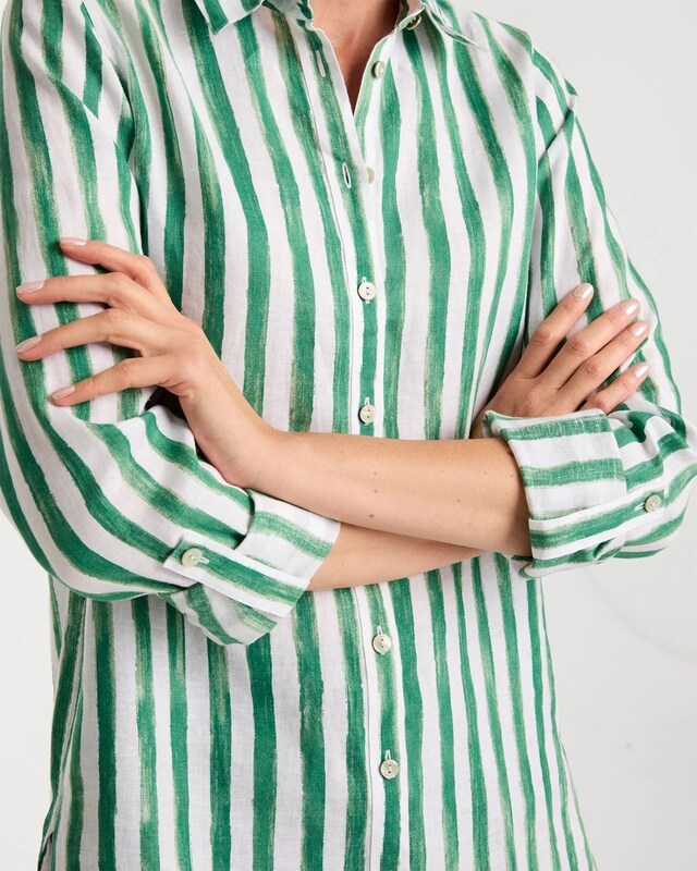 No Iron Striped Linen Tunic - image 4